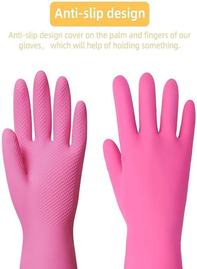 MPR4 -15 Inch Reusable Rubber Gloves | Heavy Duty | Hand Gloves For Dishwashing | Gardening | Kitchen, Cleaning Non-Slippery kitchen | Long Elbow Length1 Pair (Red) (Pink,) - Image 5